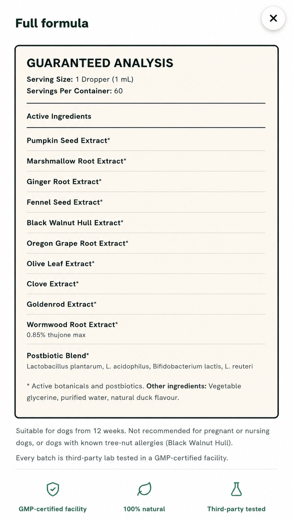 Kibi Parasite Cleanse — full formula